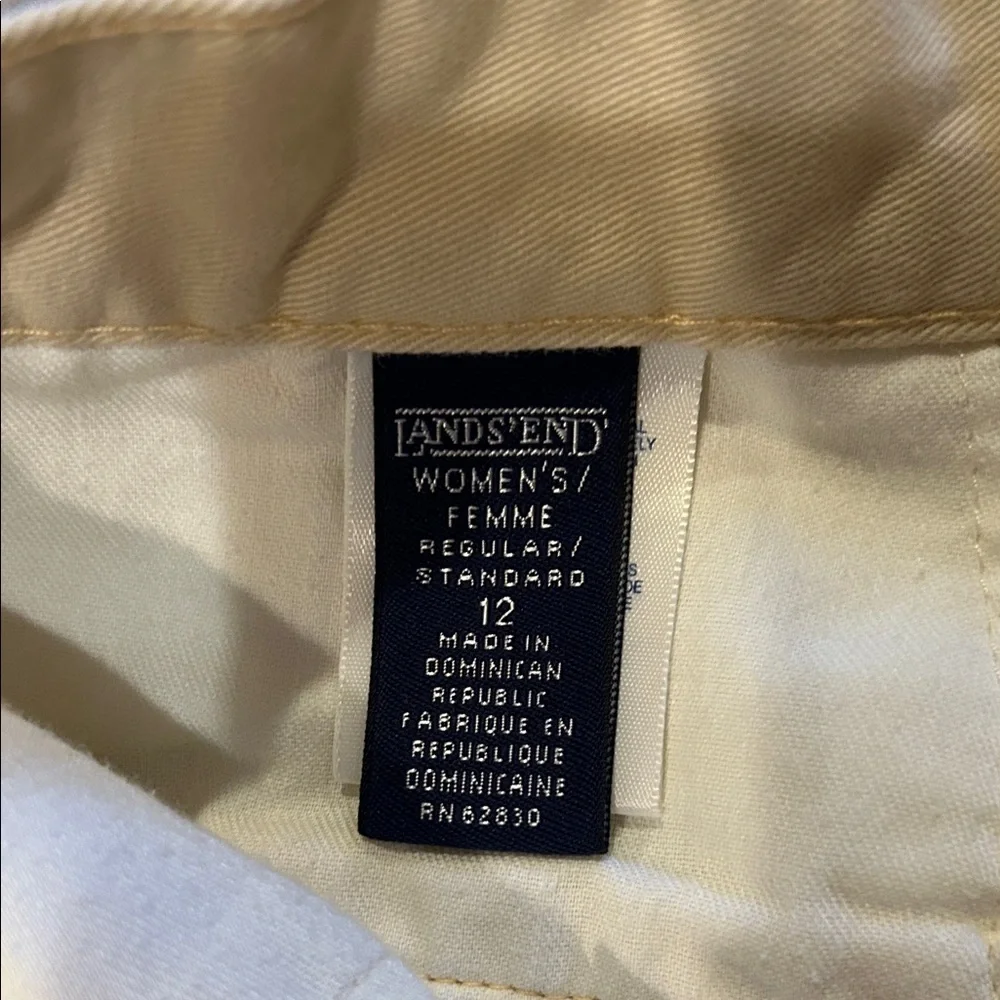 Lands‎ end women’s cream cotton high waisted shorts